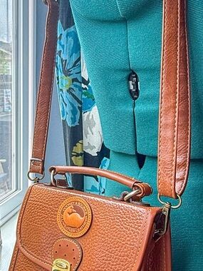 Dooney & Bourke Brown Leather Pebbled Crossbody Satchel
